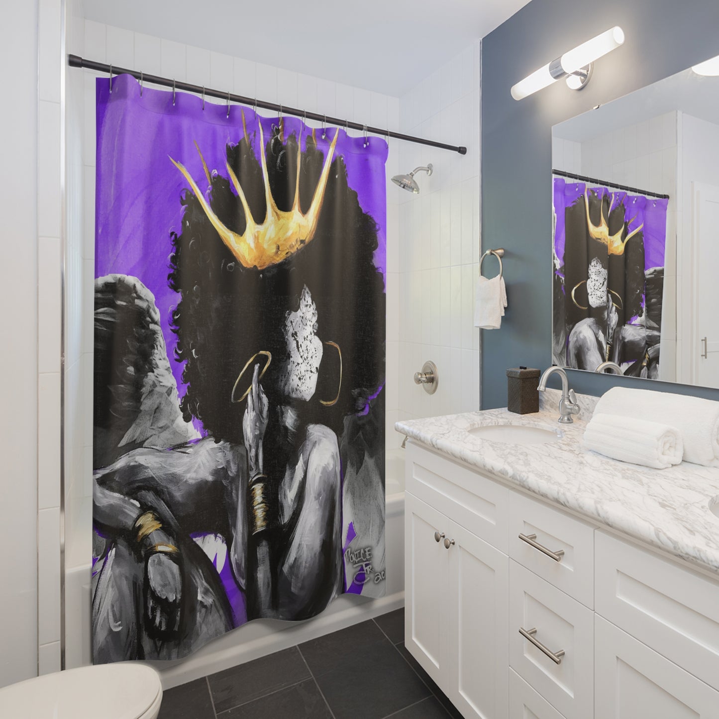 Naturally Queen VI ANGEL PURPLE Shower Curtains