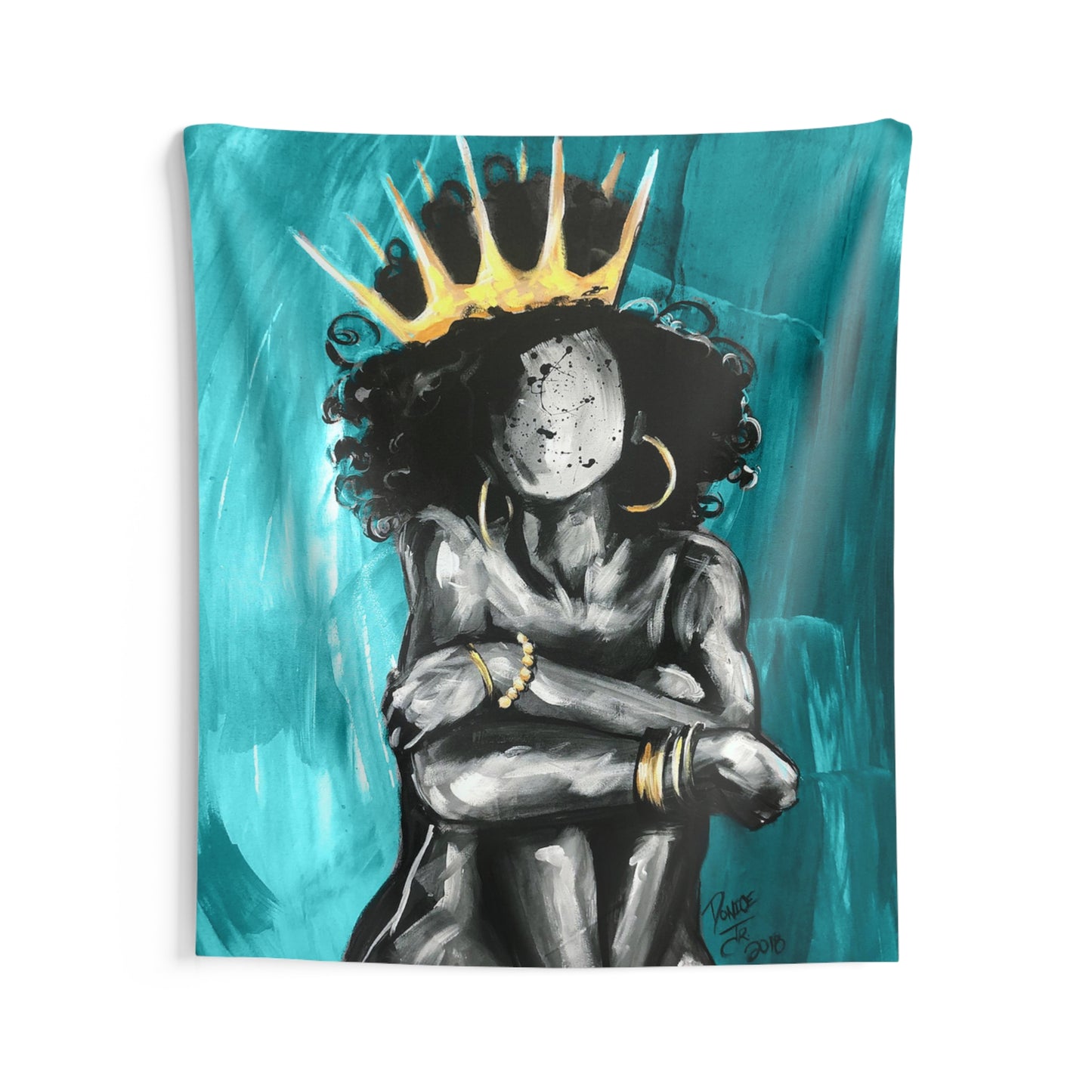 Naturally Queen IX TEAL Indoor Wall Tapestries