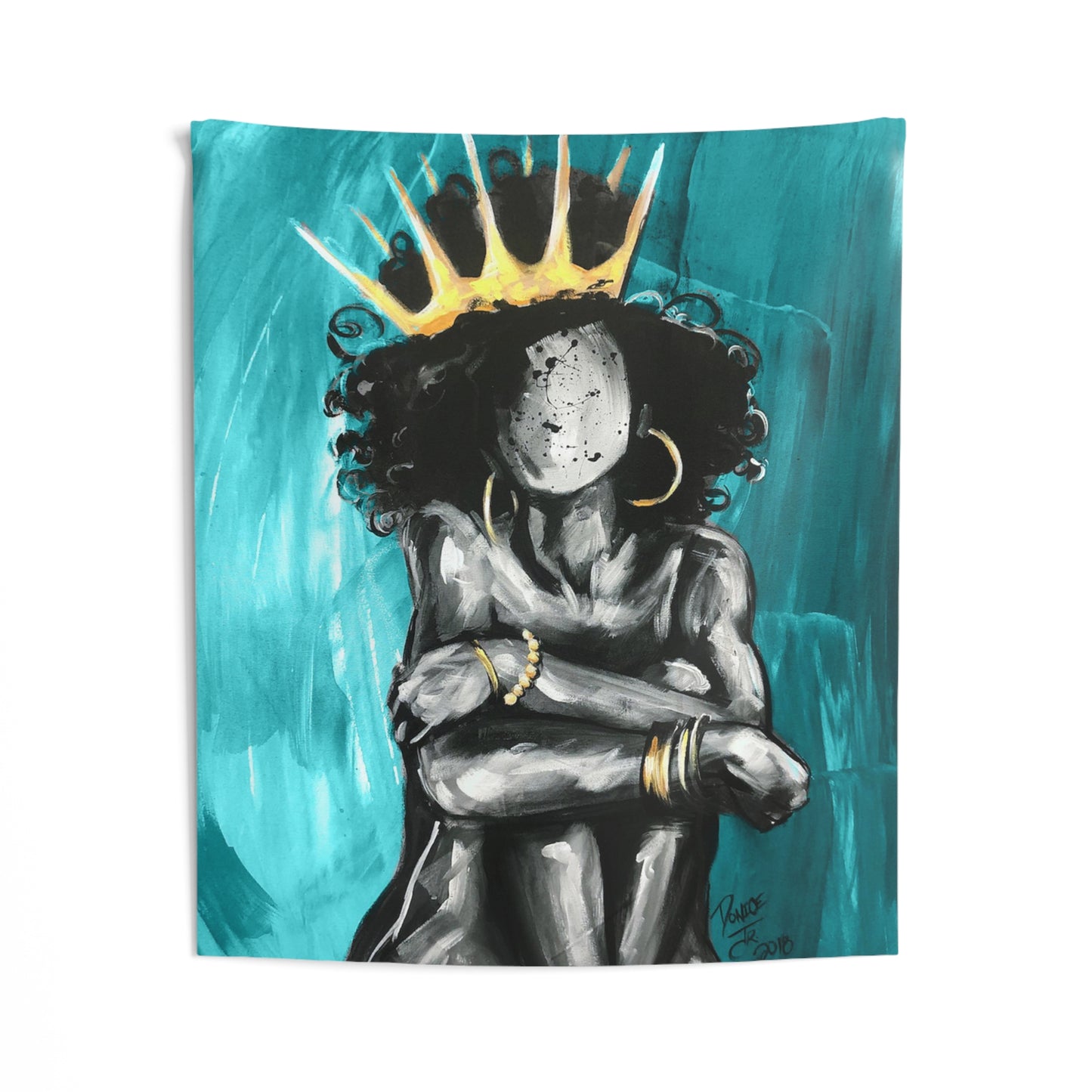 Naturally Queen IX TEAL Indoor Wall Tapestries