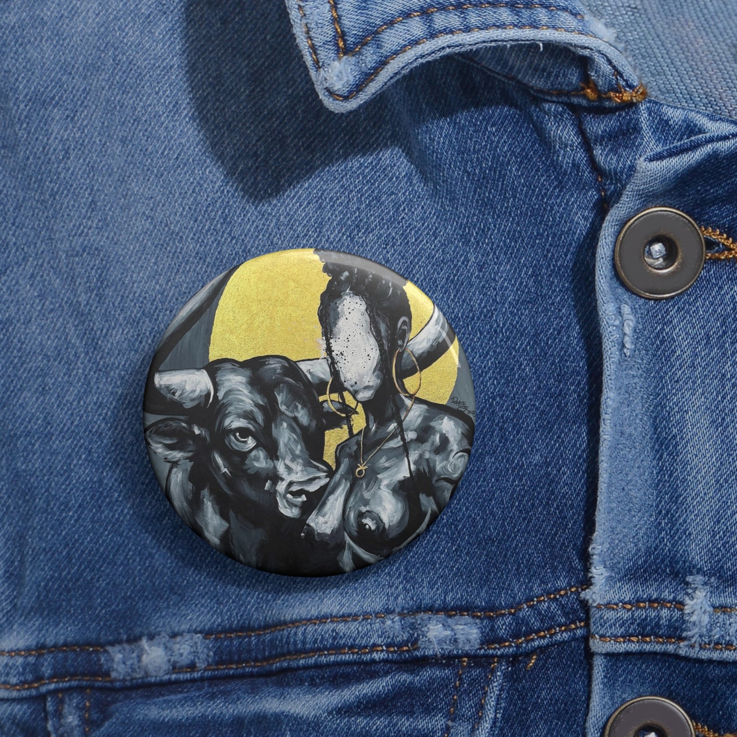 Naturally Taurus Pin Button