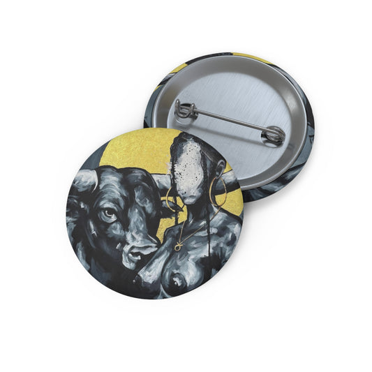 Naturally Taurus Pin Button
