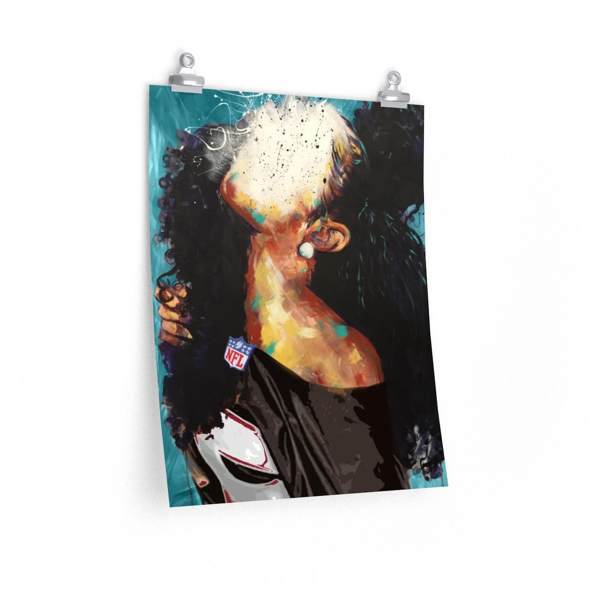 Naturally Falcons III TEAL Premium Matte vertical posters
