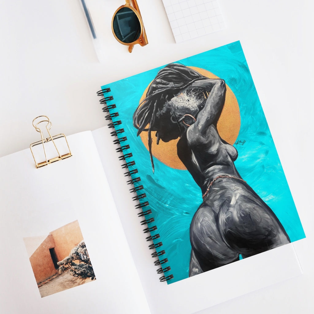 Naturally Nude V TEAL Spiral Notebook - Ruled Line