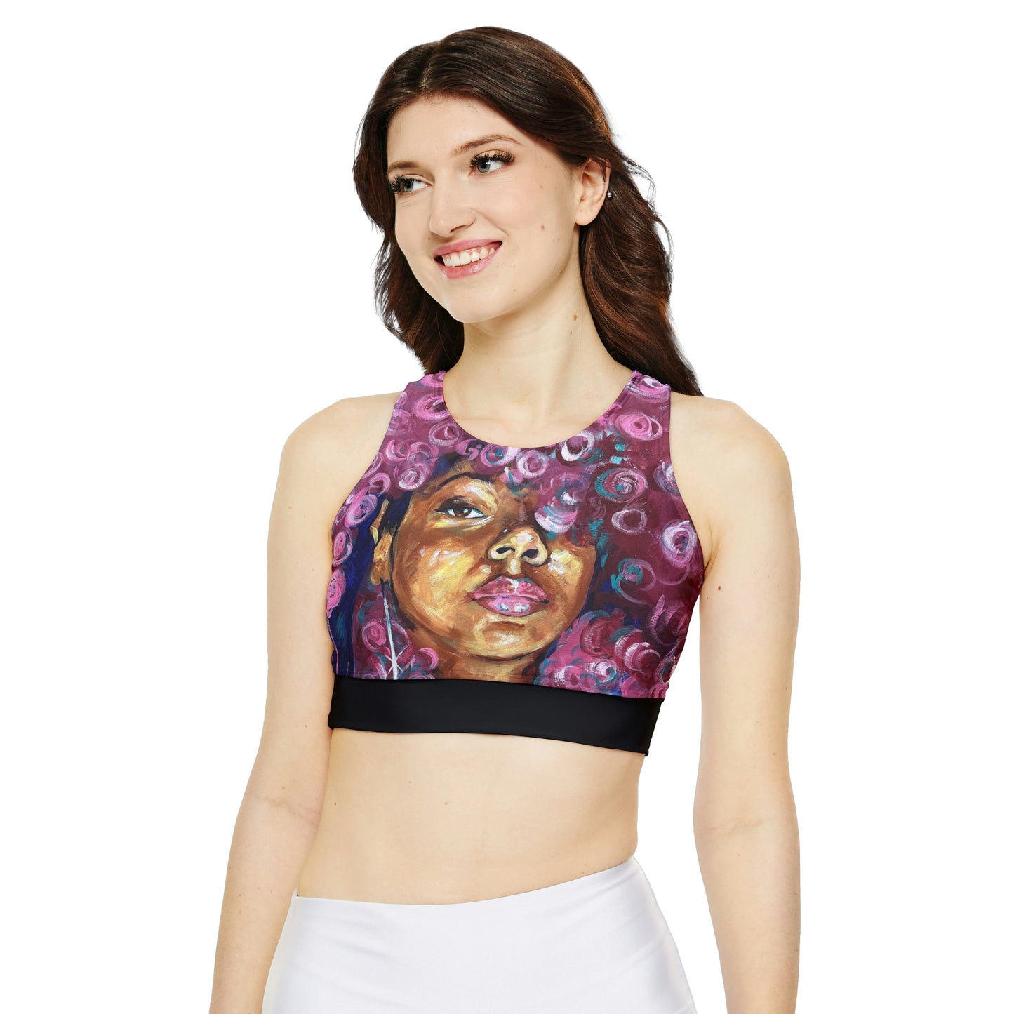 Naturally Rosado Fully Lined, Padded Sports Bra (Black)