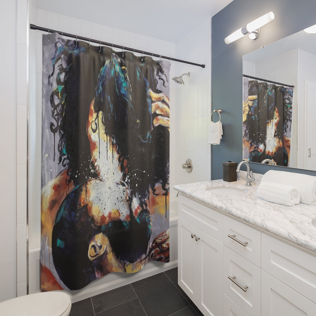 Naturally Black Love II Shower Curtains