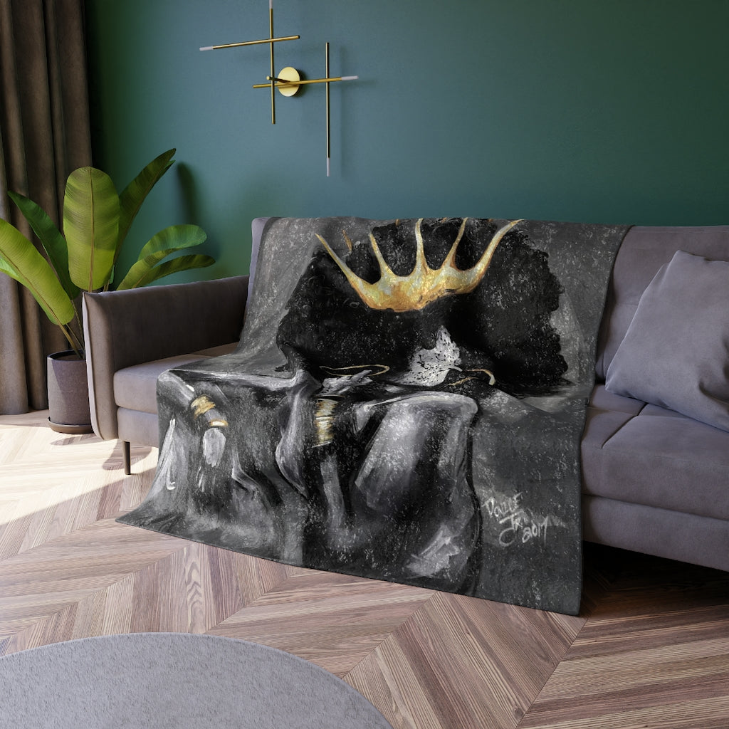 Naturally Queen VI Crushed Velvet Blanket