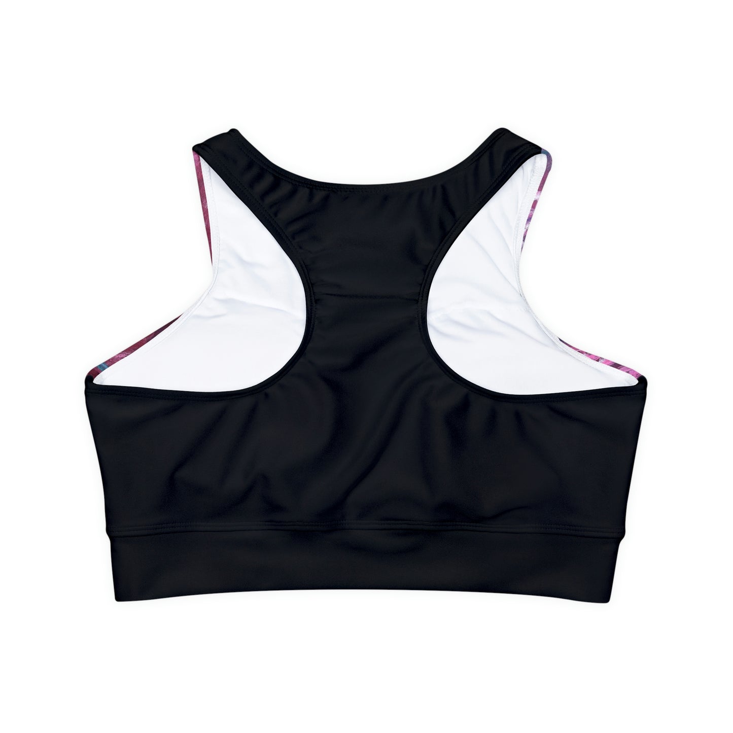 Naturally Rosado Fully Lined, Padded Sports Bra (Black)