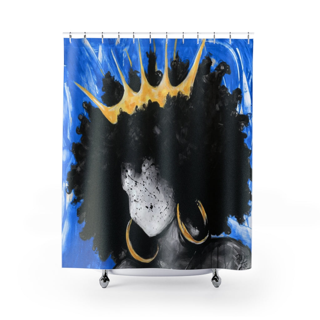 Naturally Queen III BLUE Shower Curtains