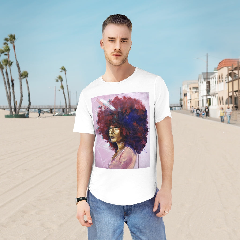 Naturally Kayla Madonna Men's Jersey Curved Hem Tee