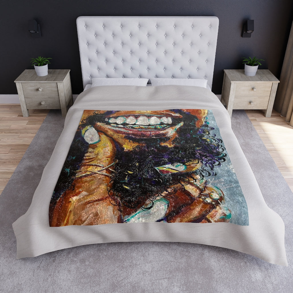 Naturally Black Love XI Crushed Velvet Blanket