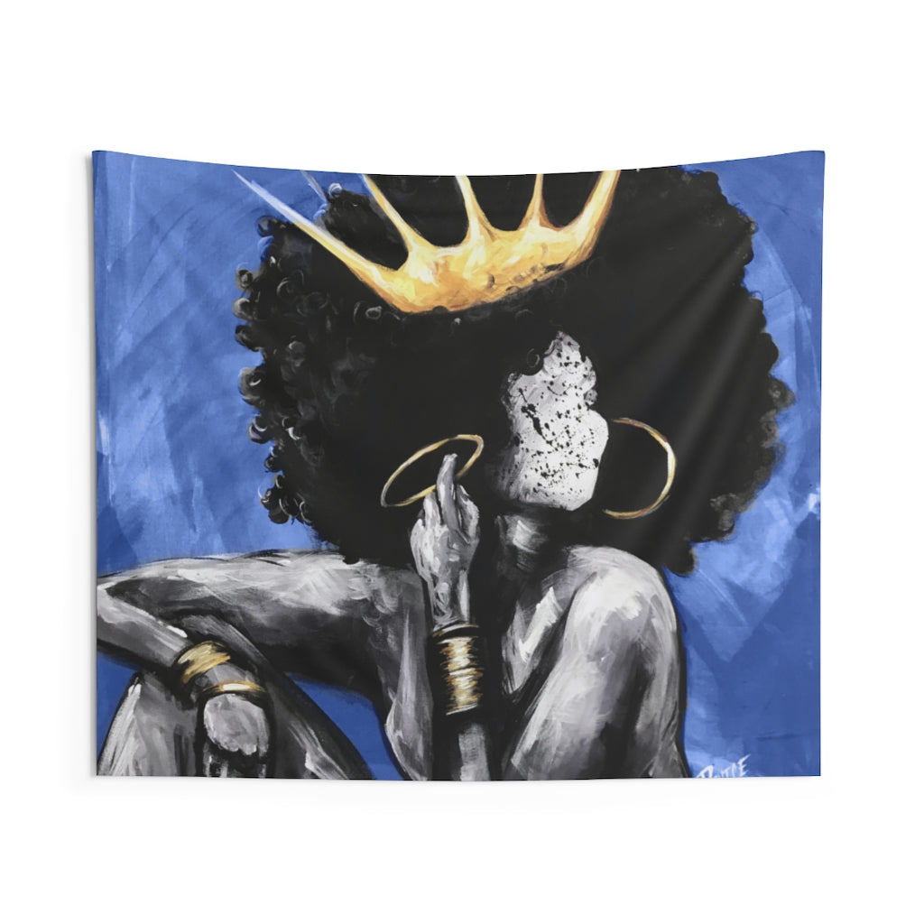 Naturally Queen VI BLUE Indoor Wall Tapestries