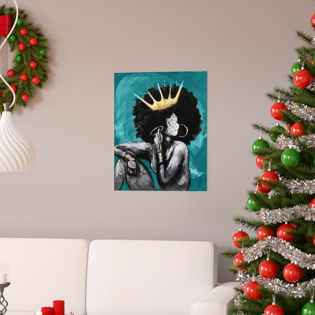 Naturally Queen VI TEAL Premium Matte vertical posters