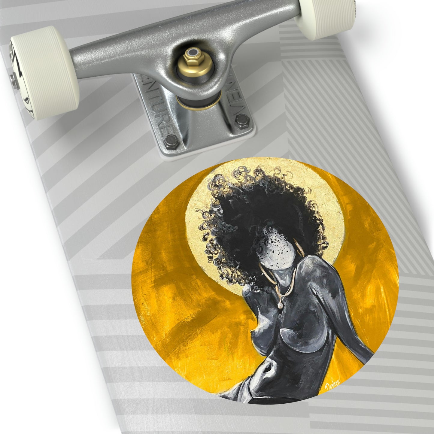 Naturally Nude III GOLD Round Vinyl Stickers