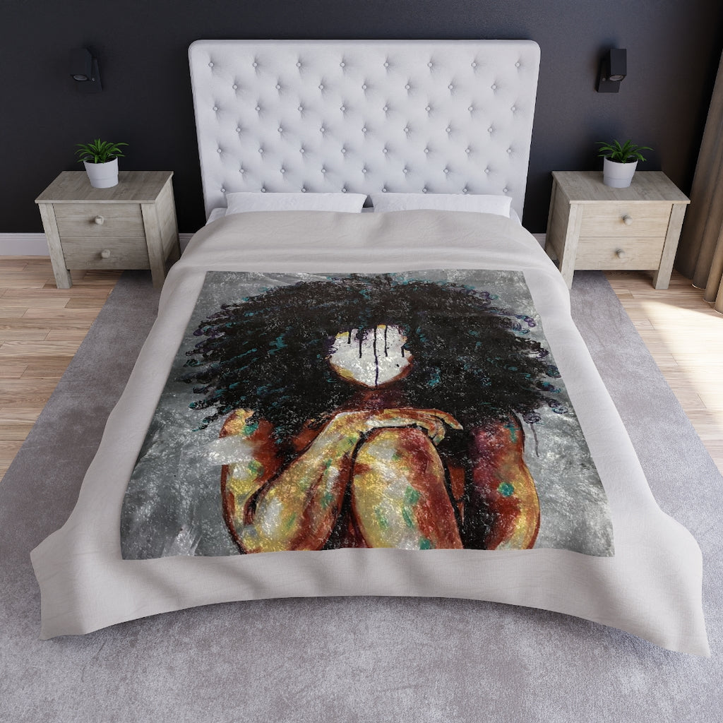 Naturally I Crushed Velvet Blanket