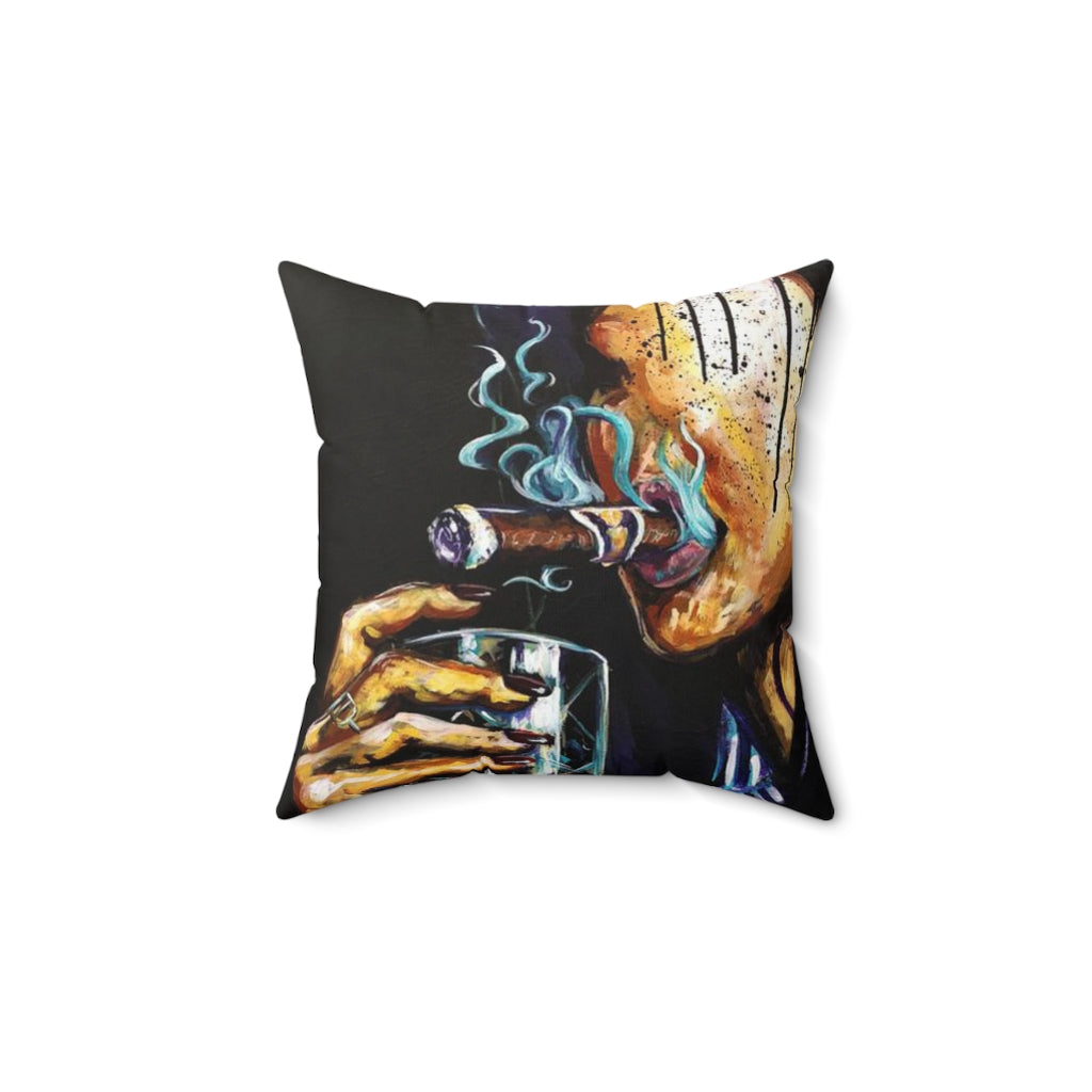 Naturally Bourbon Faux Suede Square Pillow Case