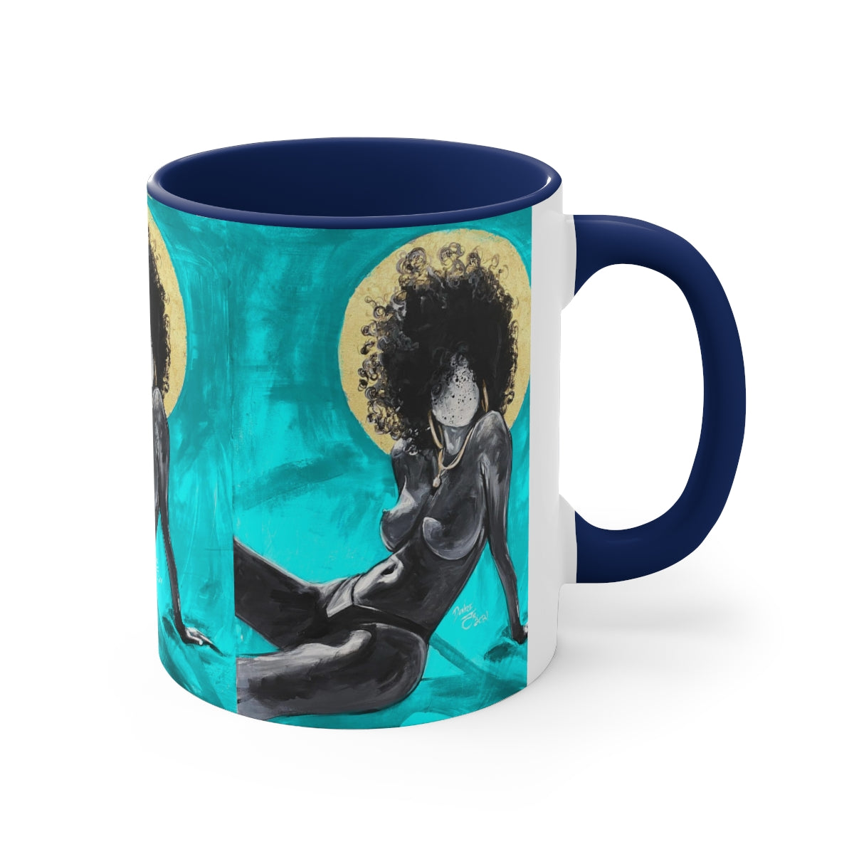 Naturally Nude III TEAL Accent Coffee Mug, 11oz