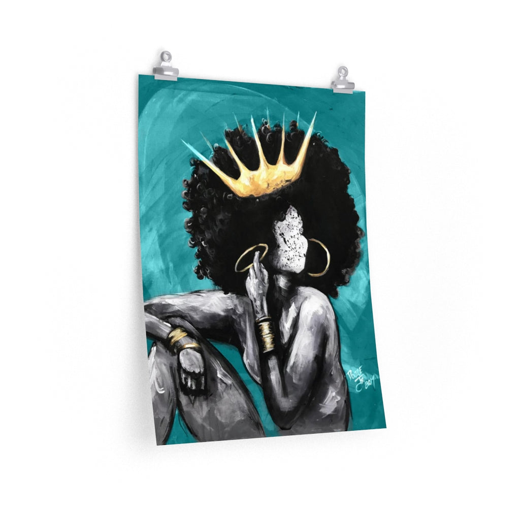 Naturally Queen VI TEAL Premium Matte vertical posters