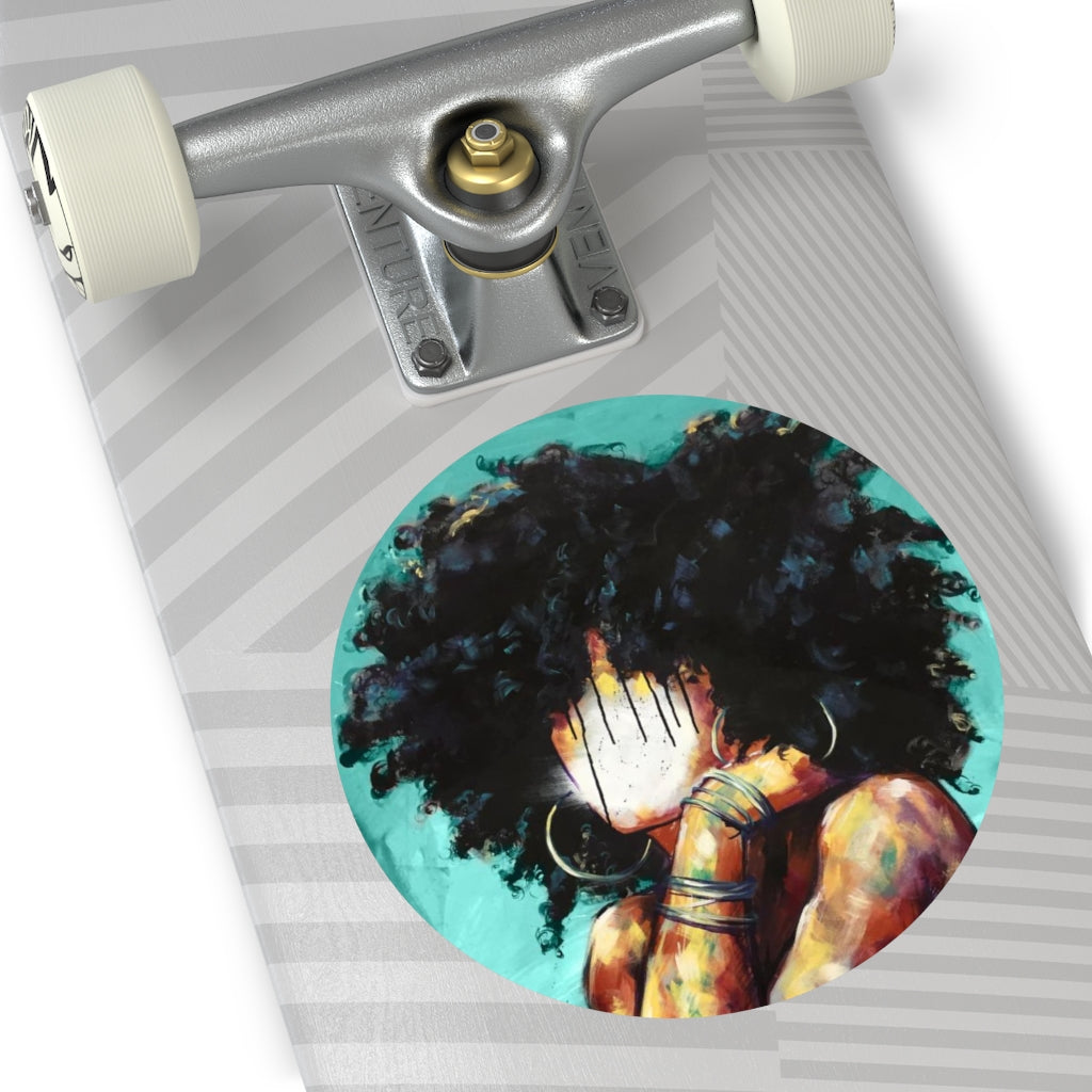 Naturally II TEAL Round Vinyl Stickers