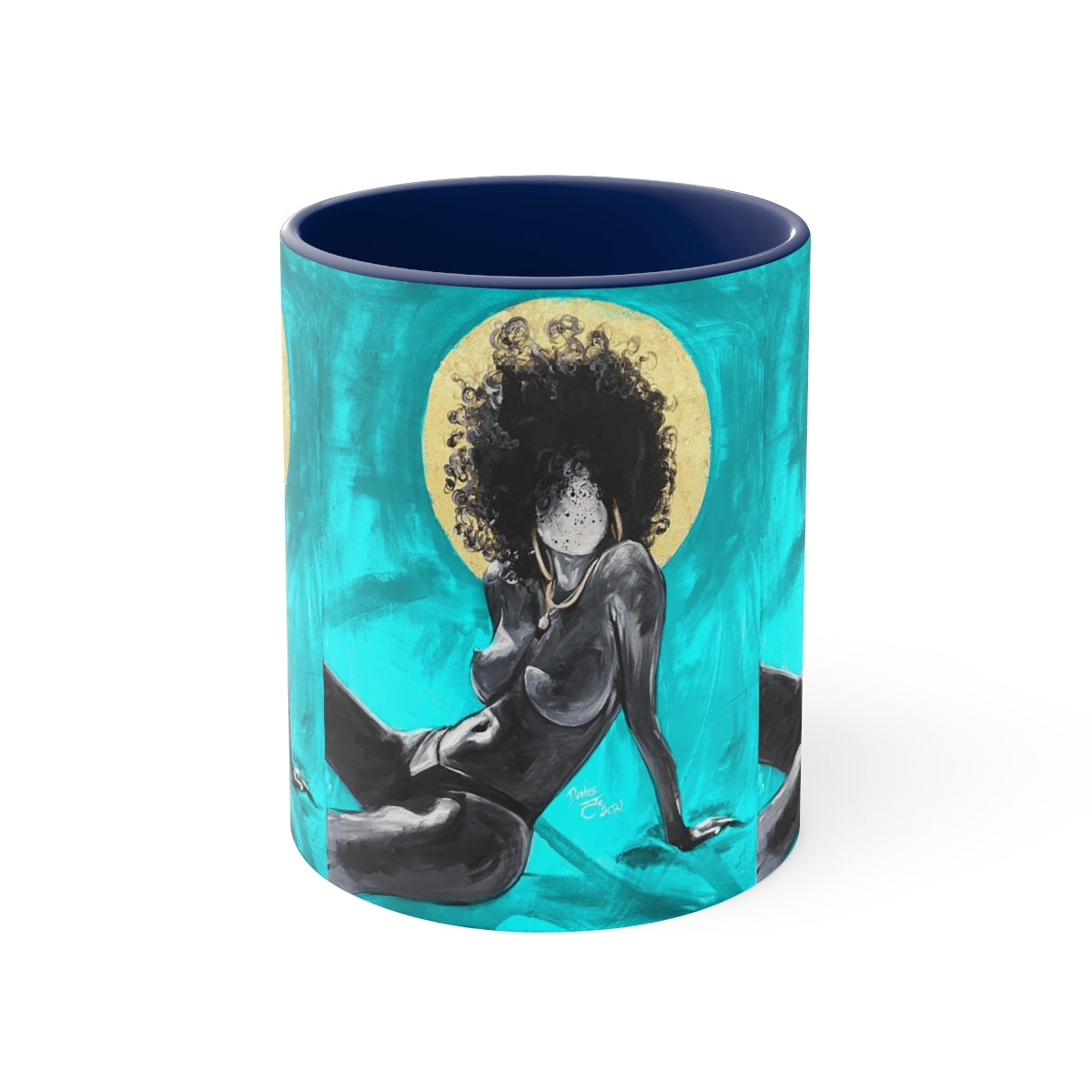 Naturally Nude III TEAL Accent Coffee Mug, 11oz