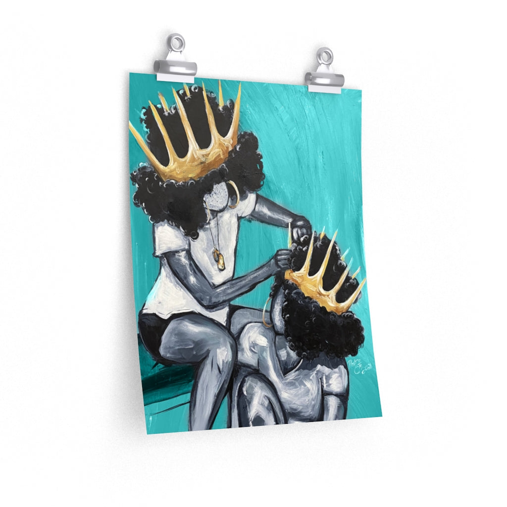 Naturally Queens TEAL Premium Matte vertical posters