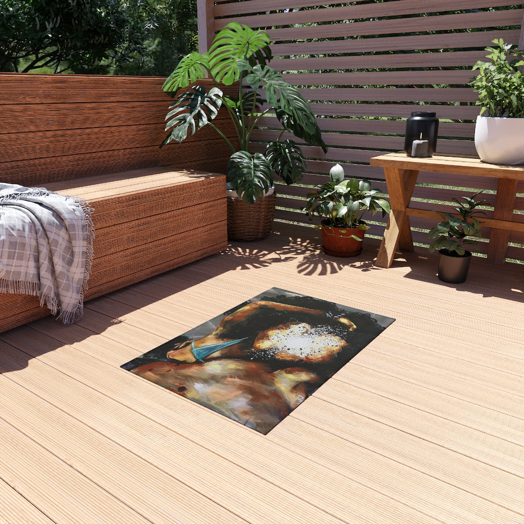 Naturally Black Love III Outdoor Rug