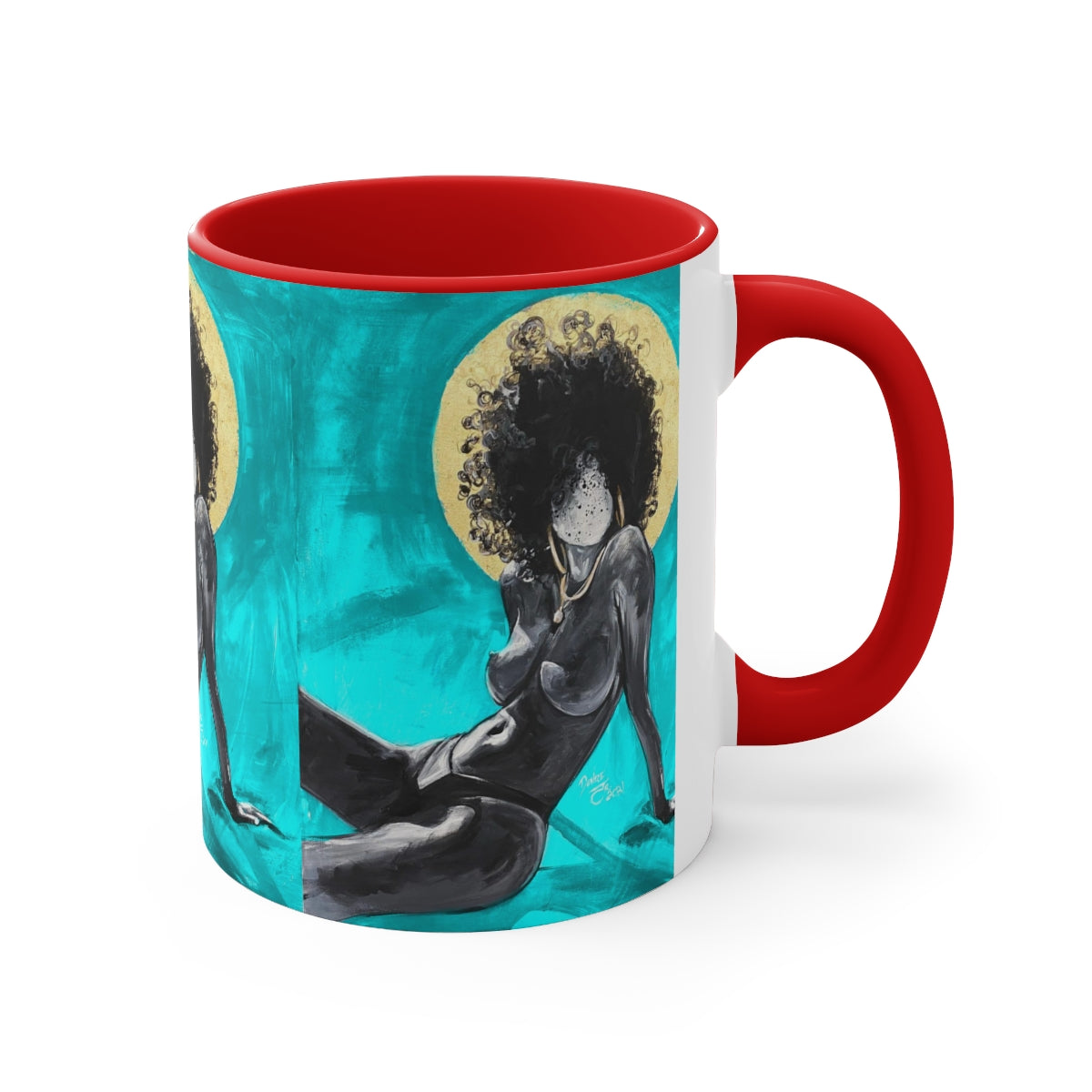 Naturally Nude III TEAL Accent Coffee Mug, 11oz