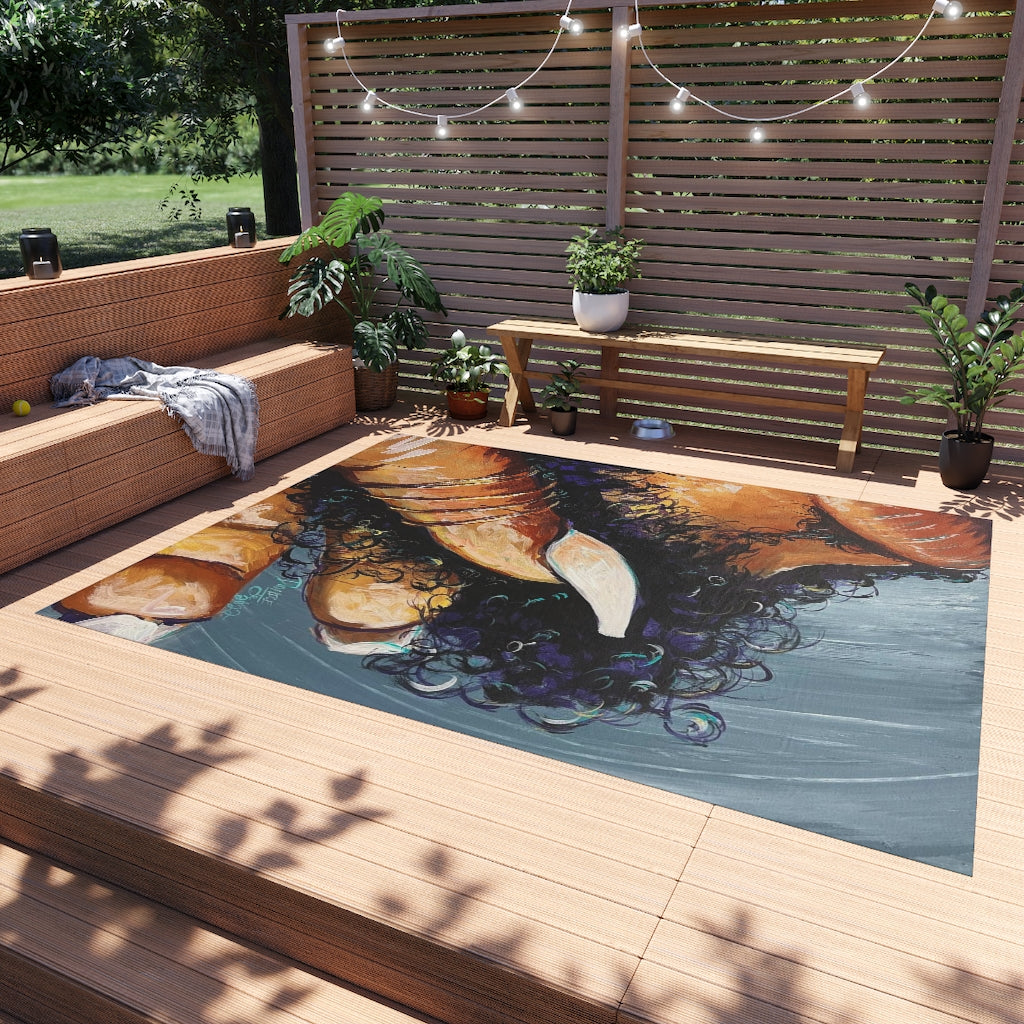 Naturally Black Love X Outdoor Rug