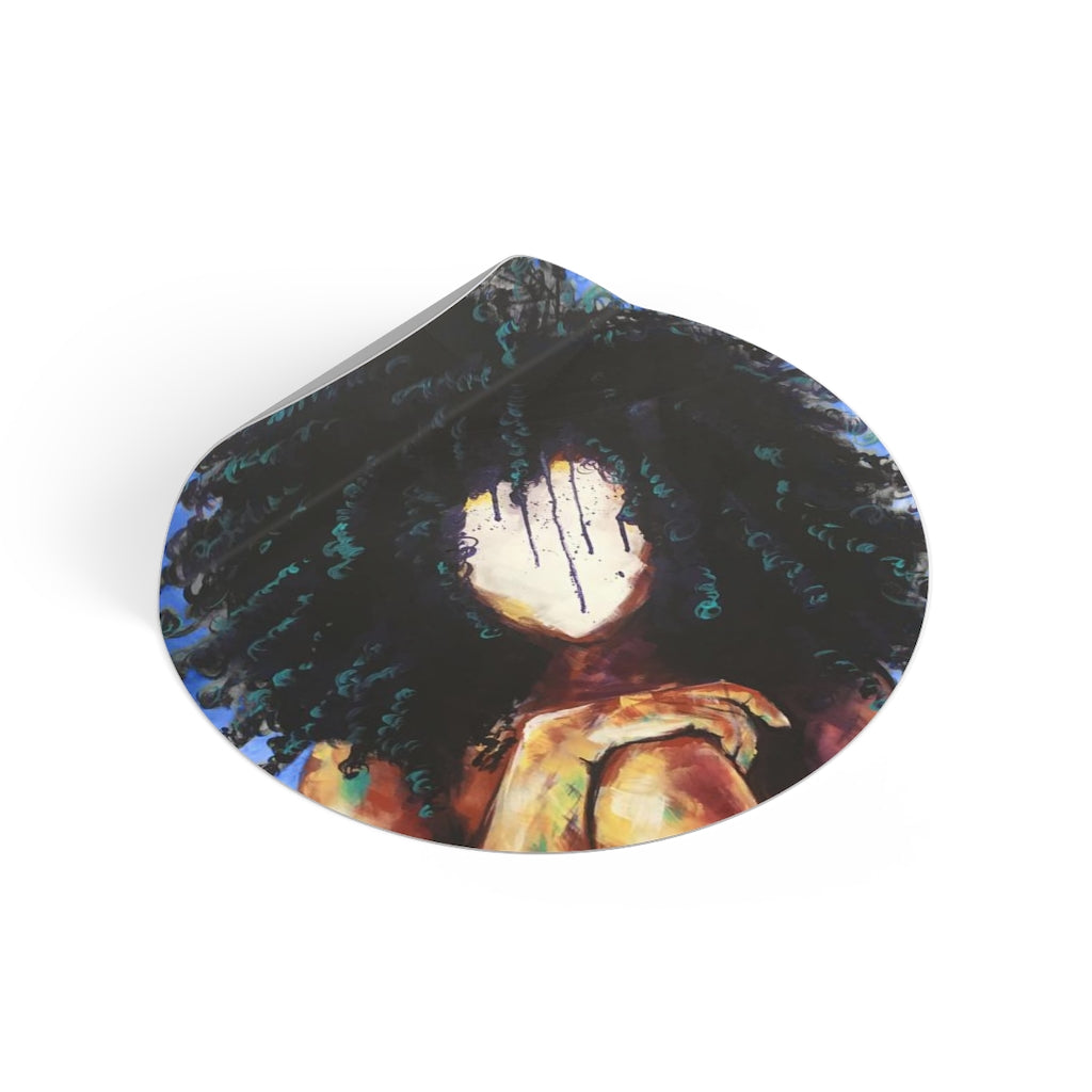 Naturally I BLUE Round Vinyl Stickers