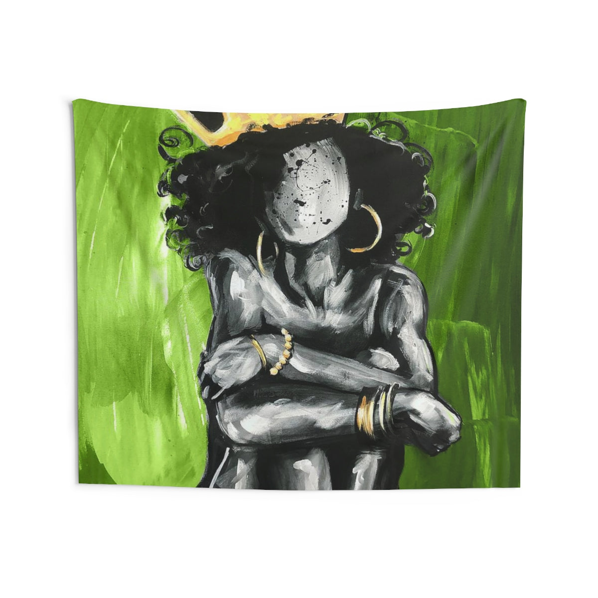 Naturally Queen IX GREEN Indoor Wall Tapestries