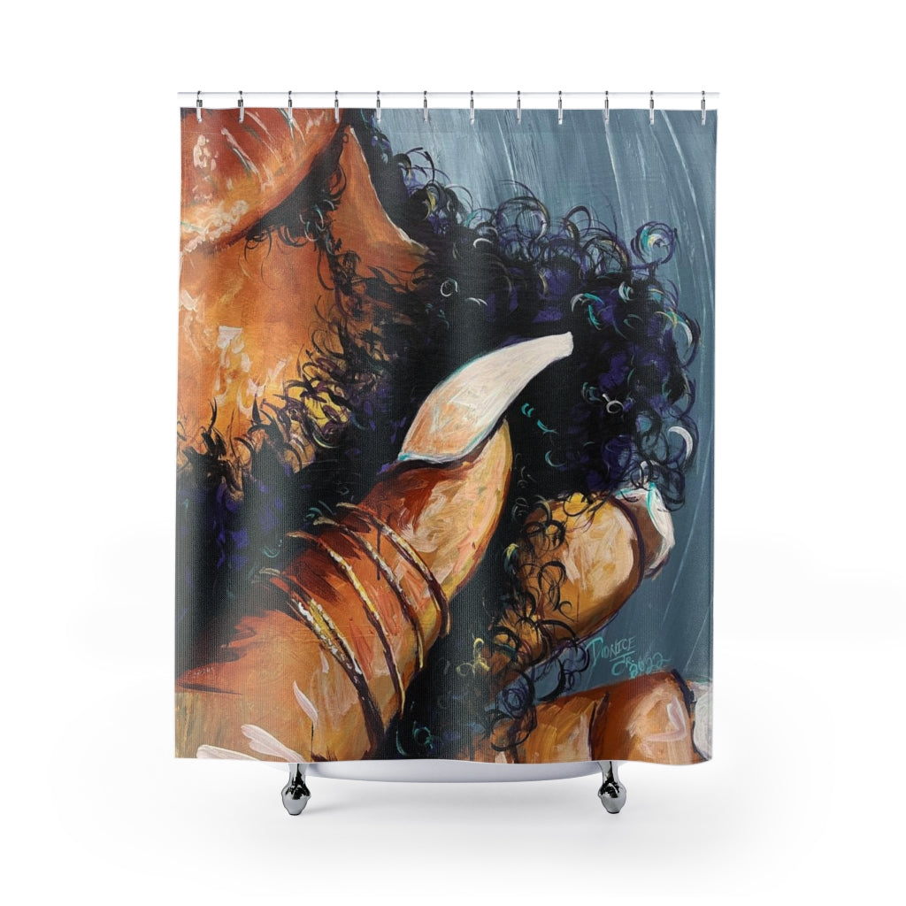 Naturally Black Love X Shower Curtains