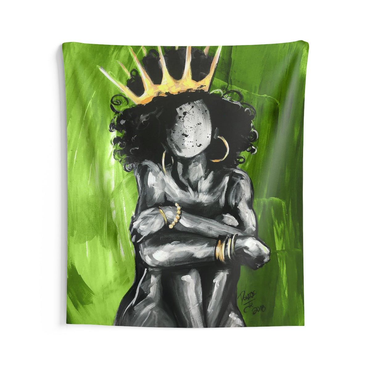 Naturally Queen IX GREEN Indoor Wall Tapestries