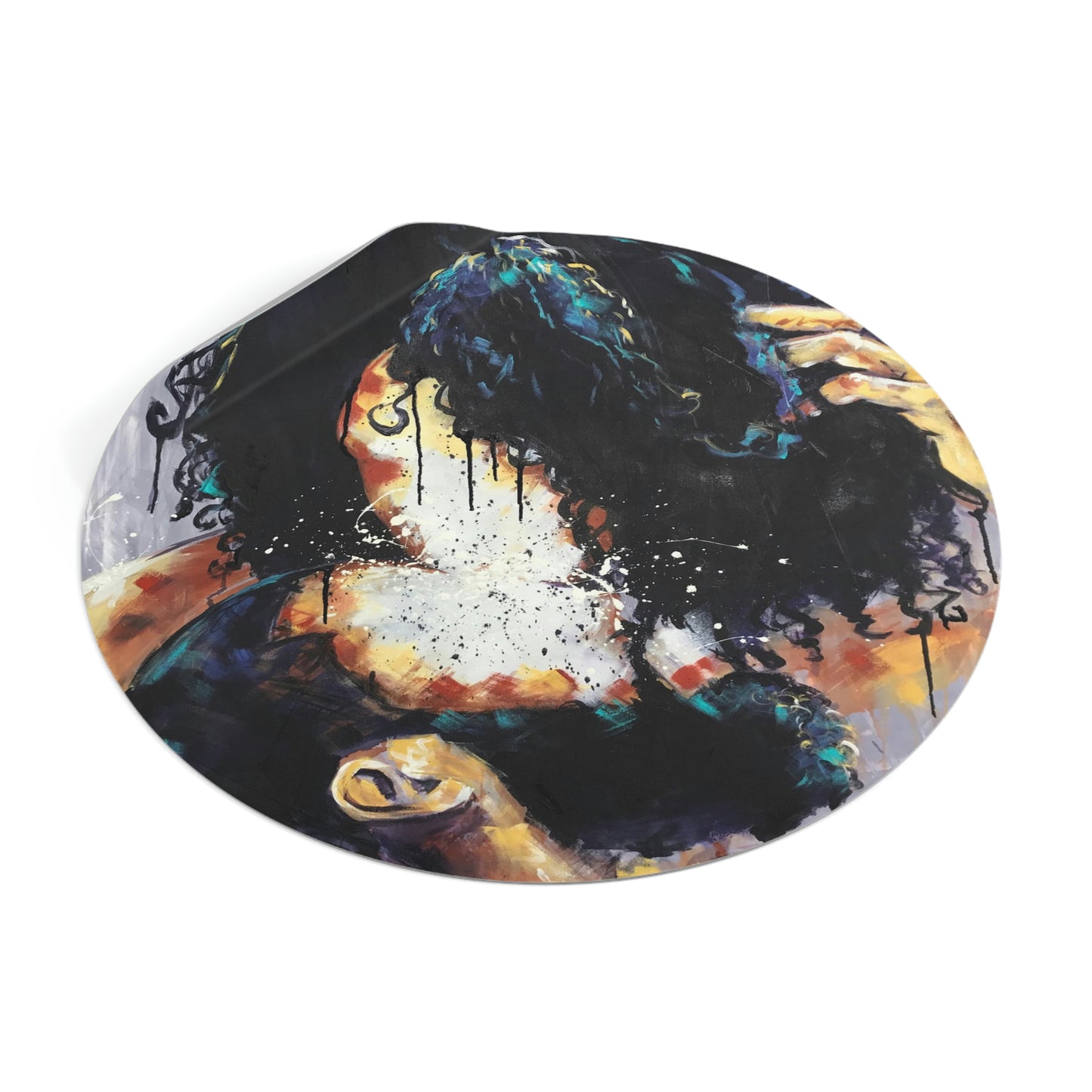 Naturally Black Love II Round Vinyl Stickers