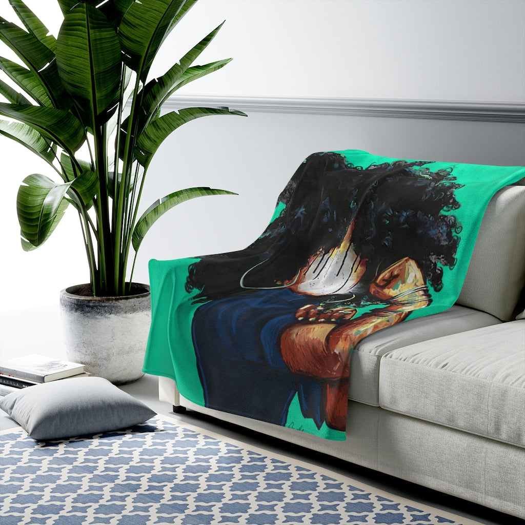 Naturally The Riverter TEAL Velveteen Plush Blanket