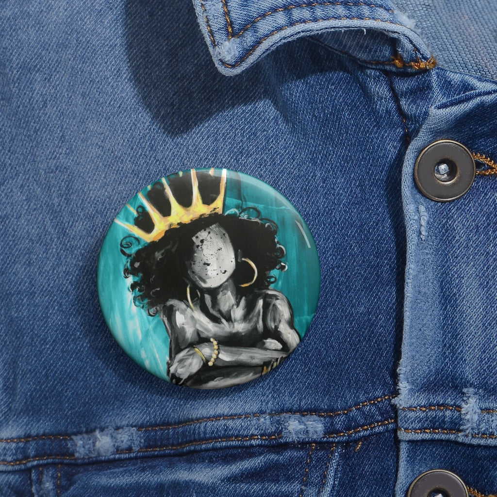 Naturally Queen IX TEAL Custom Pin Buttons