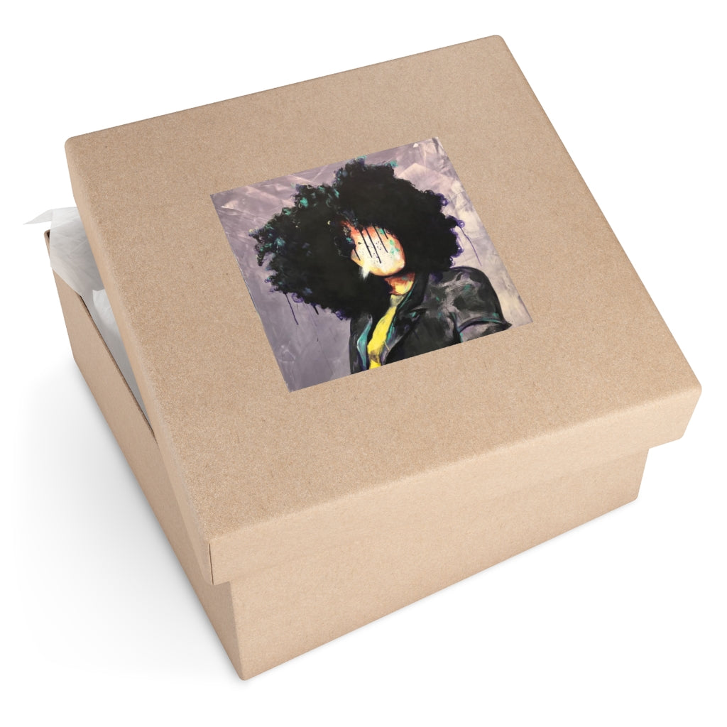 Naturally David Square Vinyl Stickers