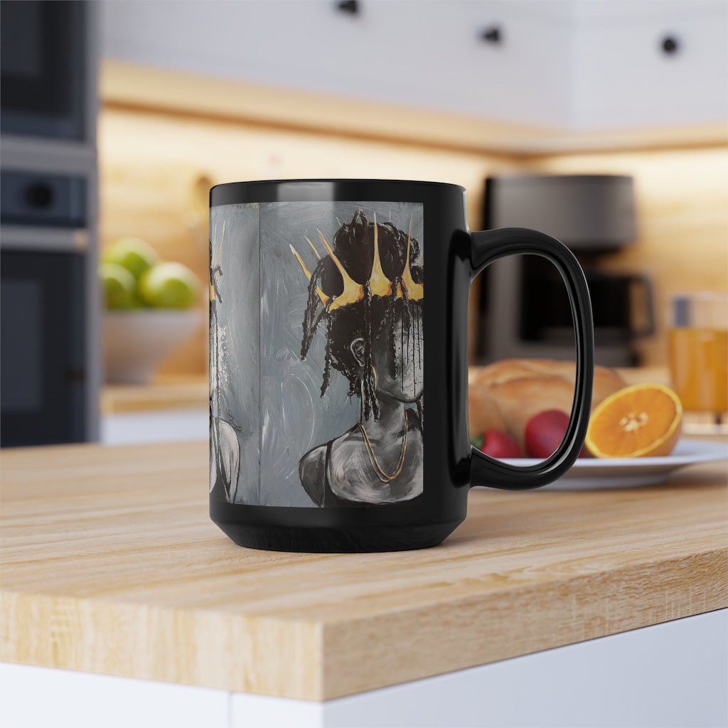 Naturally Queen XXIV Black Mug, 15oz