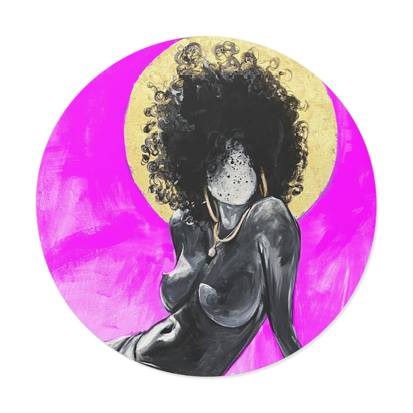 Naturally Nude III PINK Round Vinyl Stickers