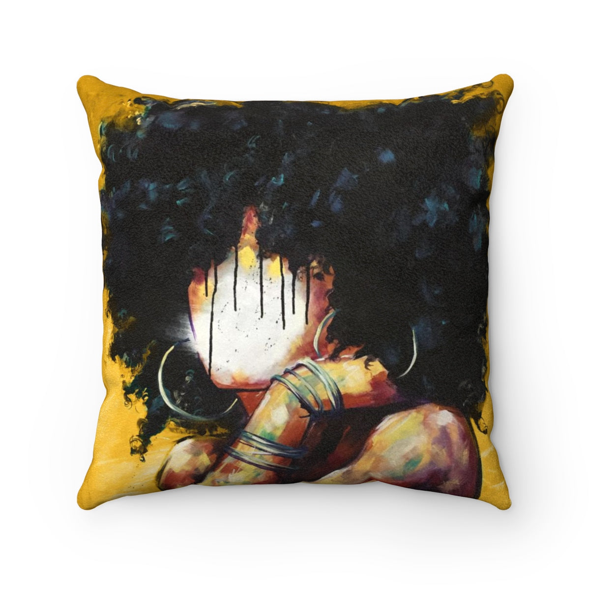 Naturally II GOLD Faux Suede Square Pillow