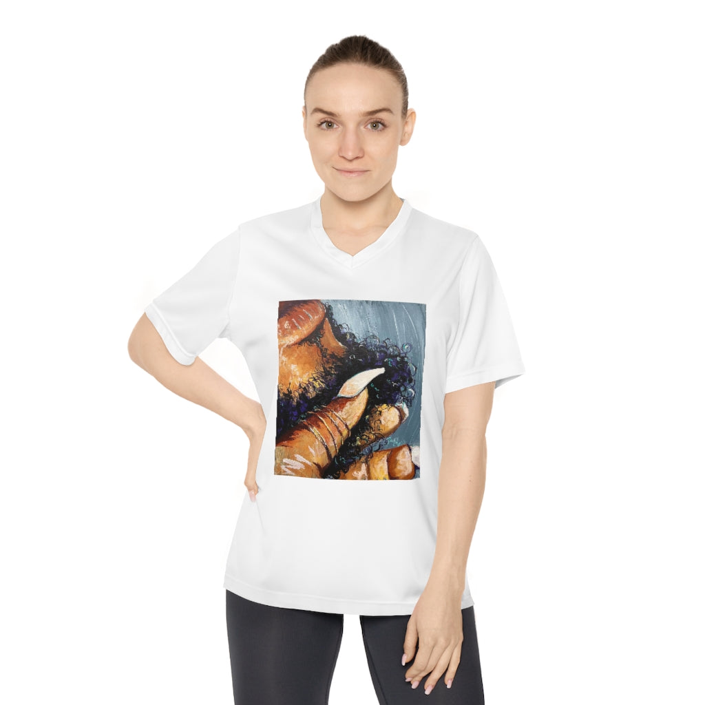 Naturally Black Love X Women's Performance V-Neck T-Shirt