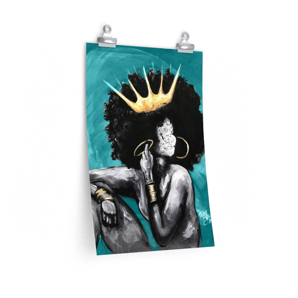 Naturally Queen VI TEAL Premium Matte vertical posters