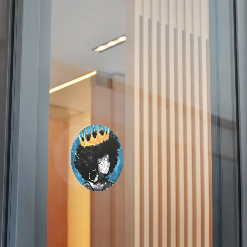 Naturally Queen II BLUE Round Vinyl Stickers