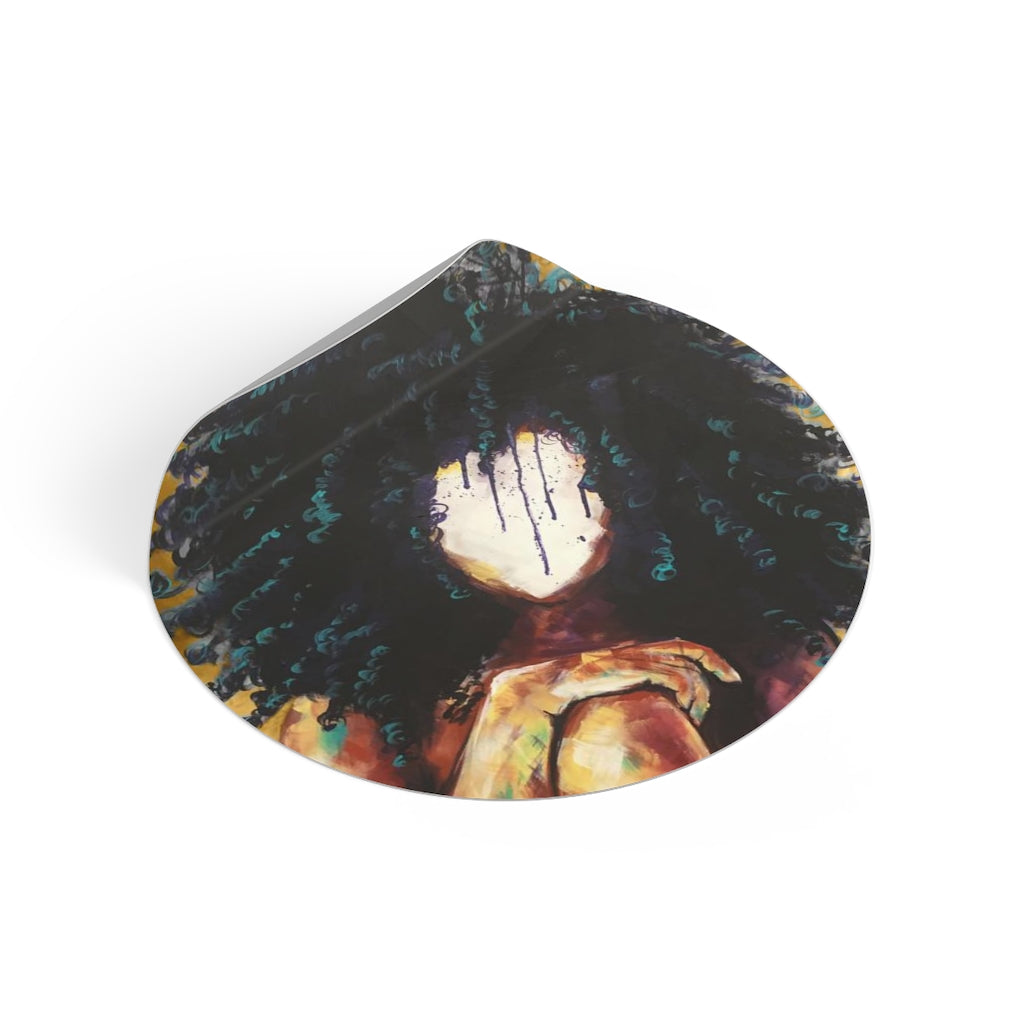 Naturally I GOLD Round Vinyl Stickers