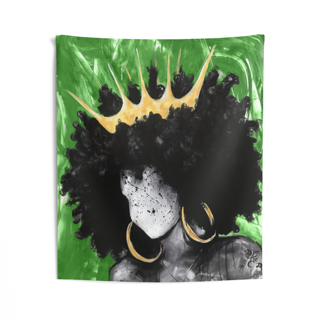 Naturally Queen III GREEN Indoor Wall Tapestries