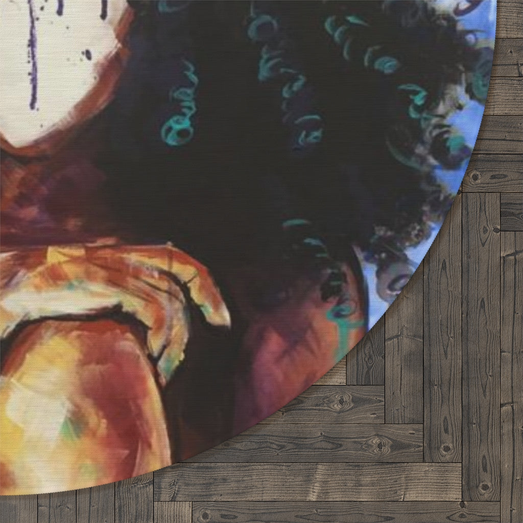 Naturally I BLUE Round Rug