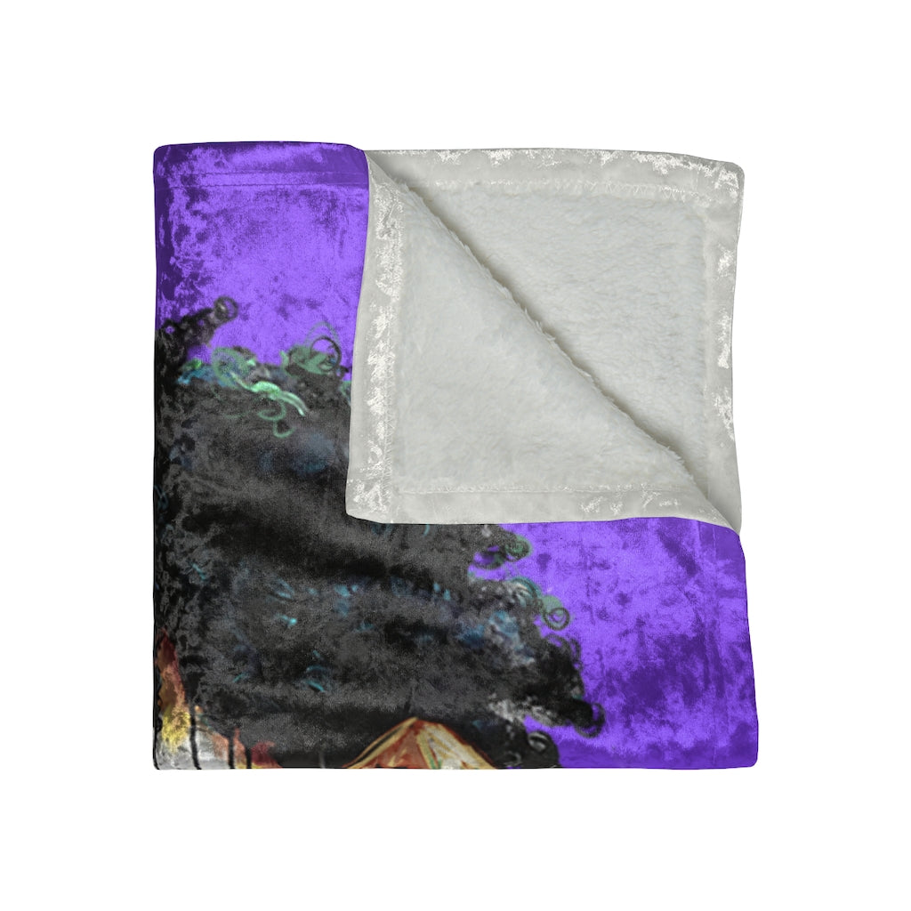 Naturally the Riveter PURPLE Crushed Velvet Blanket