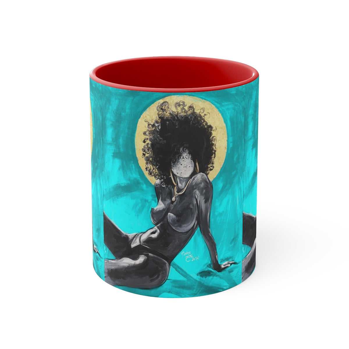 Naturally Nude III TEAL Accent Coffee Mug, 11oz