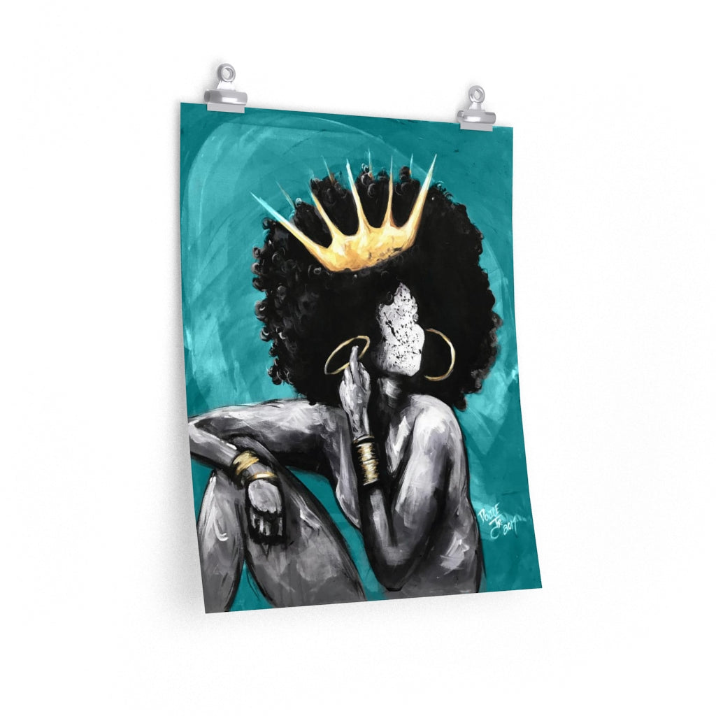 Naturally Queen VI TEAL Premium Matte vertical posters