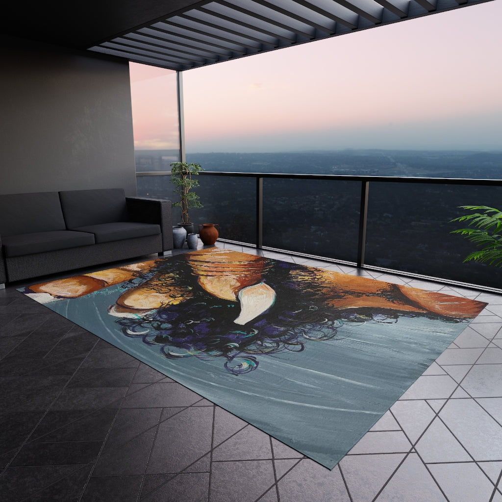 Naturally Black Love X Outdoor Rug