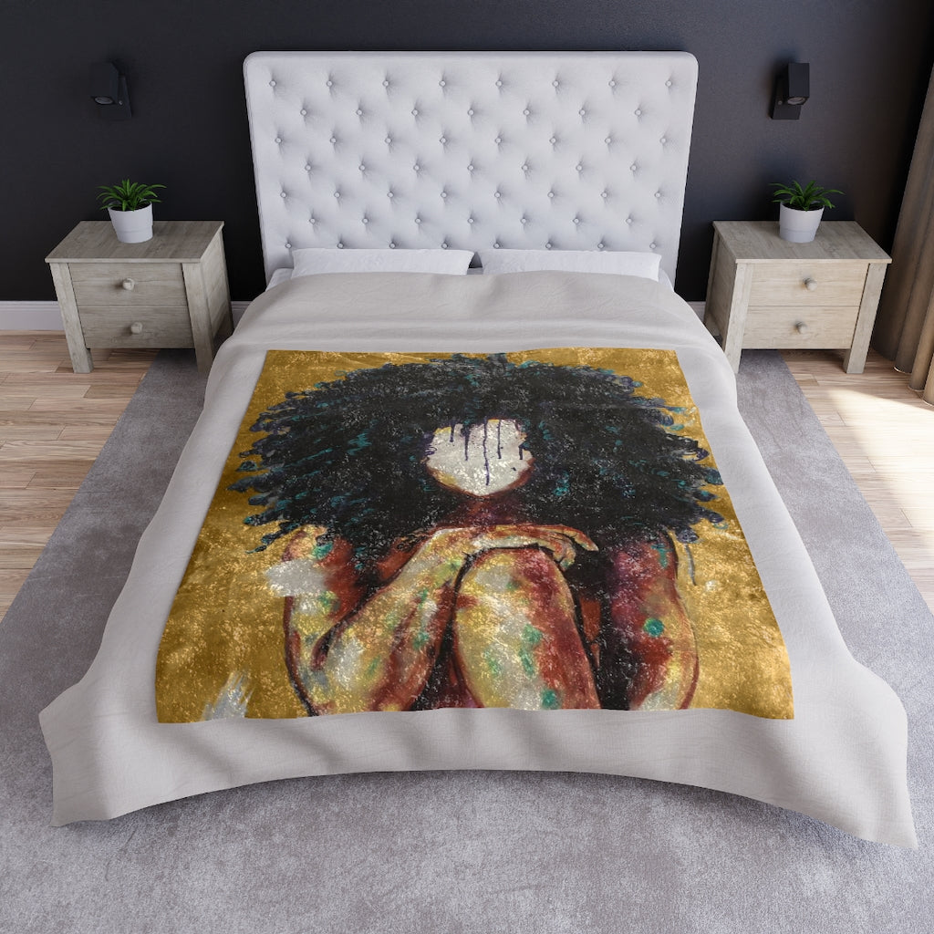 Naturally I GOLD Crushed Velvet Blanket