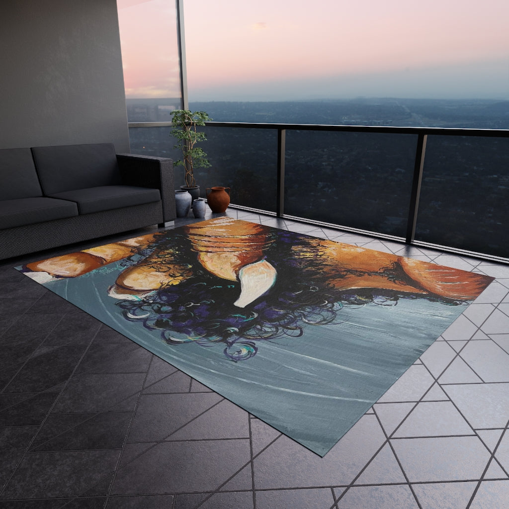 Naturally Black Love X Outdoor Rug